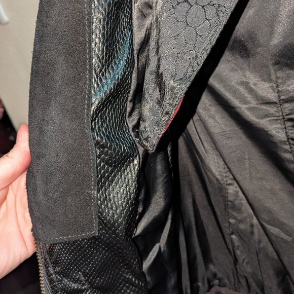 Victorian goth modified DIY jacket OOAK Faux vegan leather - used on TV - Picture 4 of 10